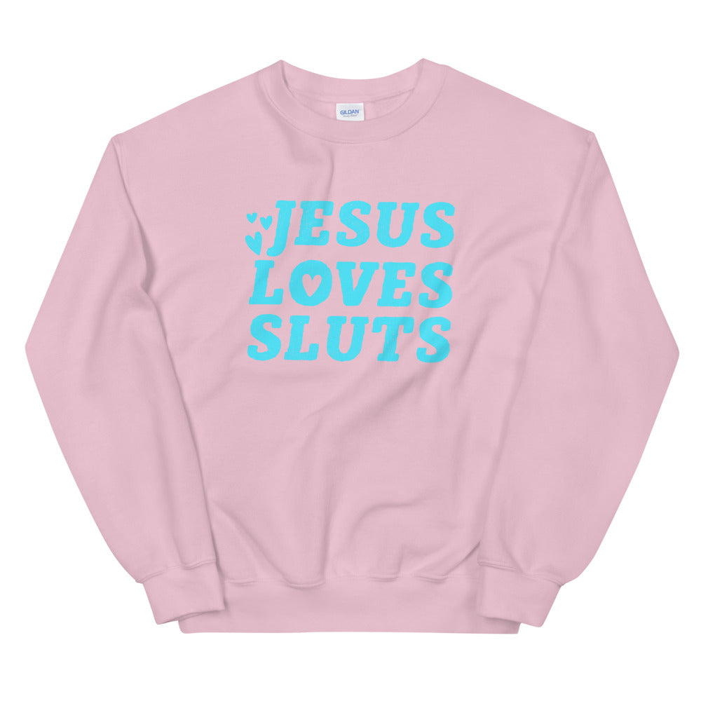 Jesus Loves Sluts Unisex Feminist Feminist Sweatshirt - Feminist Trash Store - Shop Women’s Rights T-shirts - Pink