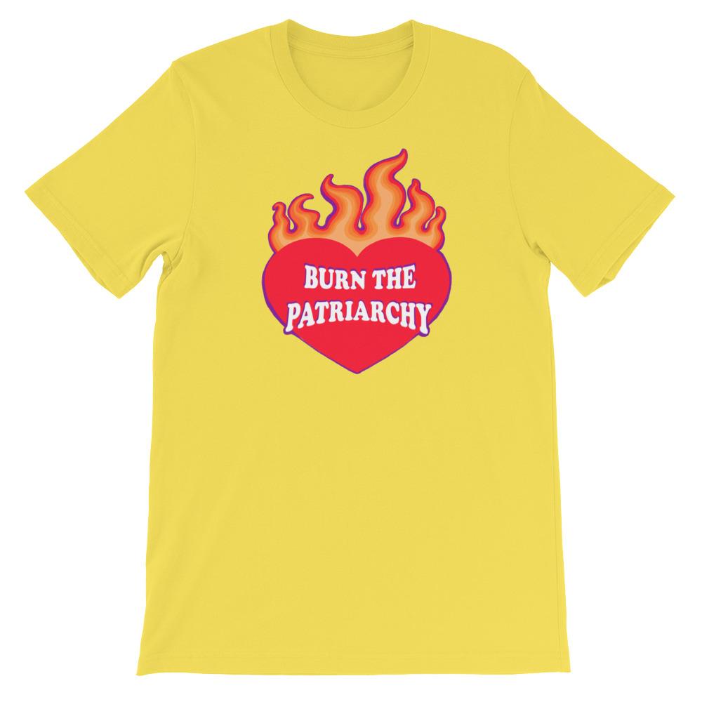 Burn The Patriarchy Unisex Feminist T-shirt - Feminist Trash Store - Shop Women’s Rights T-shirts - Yellow 