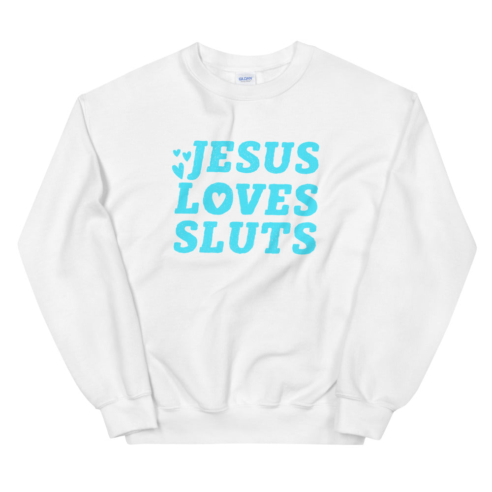 Jesus Loves Sluts Unisex Feminist Feminist Sweatshirt - Feminist Trash Store - Shop Women’s Rights T-shirts - White