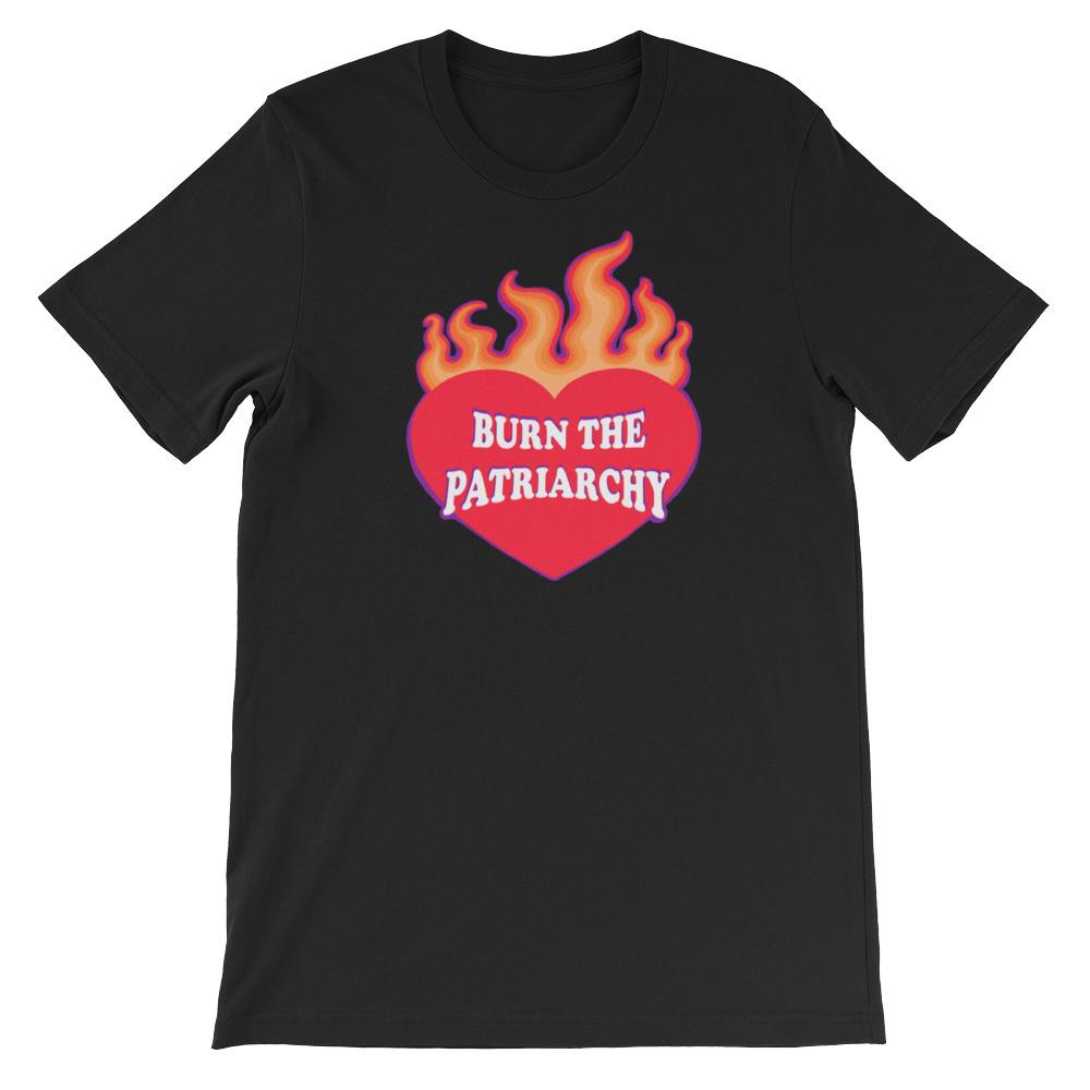Burn The Patriarchy Unisex Feminist T-shirt - Feminist Trash Store - Shop Women’s Rights T-shirts - Black 