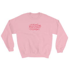 pink feminist sweatshirt that says I’m Not Menstruating You’re Just Irritating in red wavy writing with stars surrounding it- define feminism with our feminist apparel