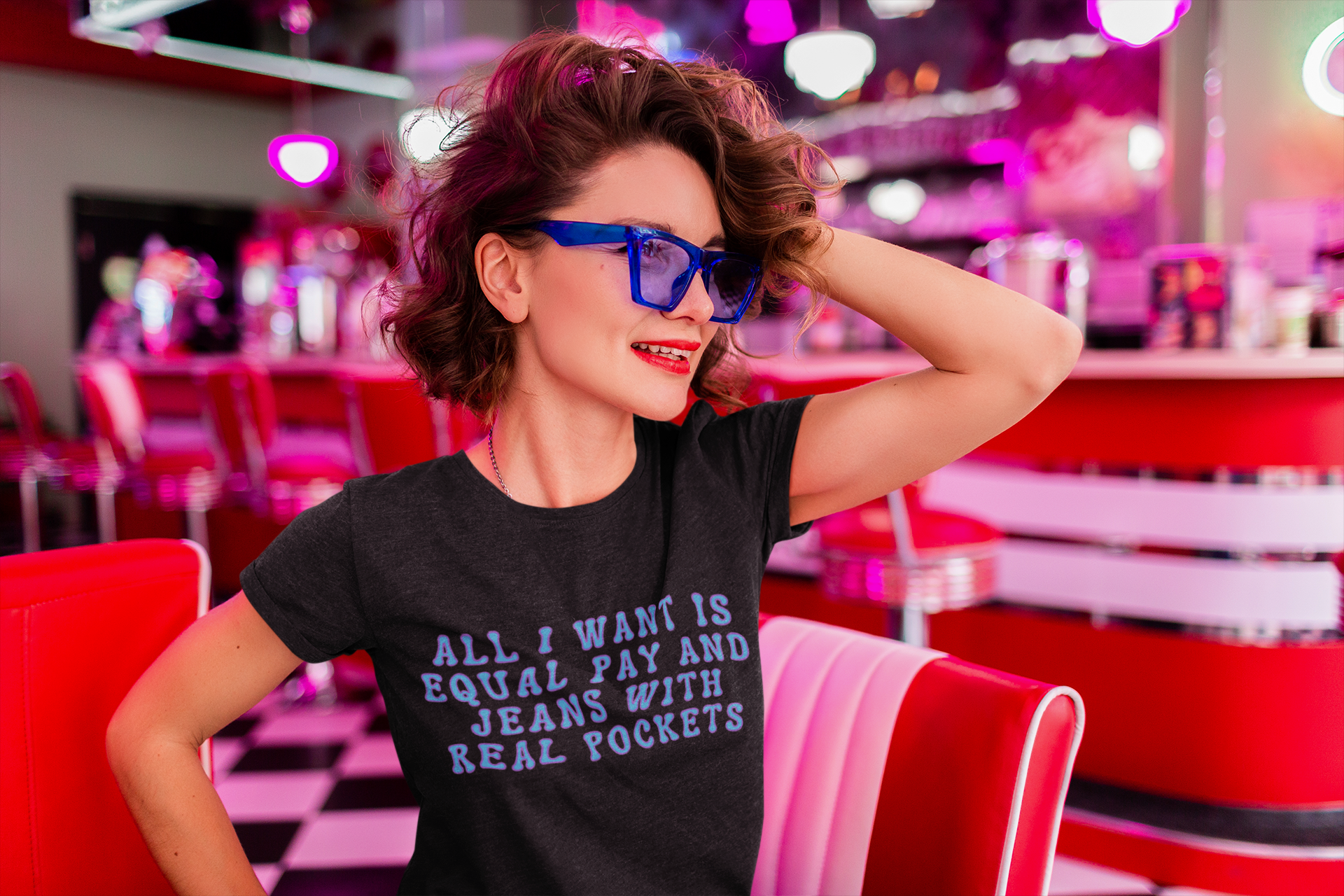 All I Want Is Equality And Jeans With Real Pockets Unisex T-Shirt - Feminist Trash Store 