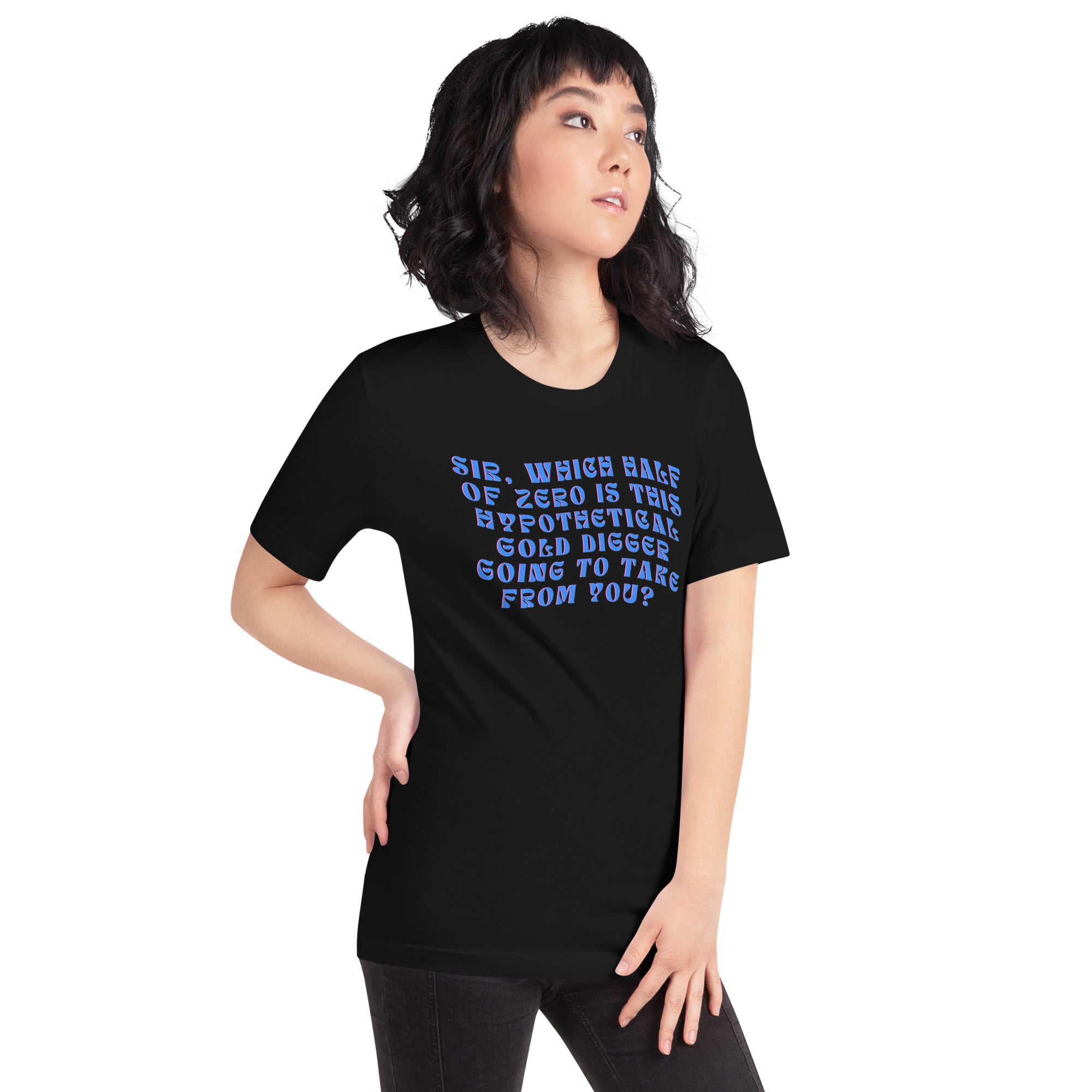 Which Half Of Zero Unisex Feminist T-shirt - Shop Women’s Rights T-Shirts  - Feminist Trash Store- Black Oversized Women’s Shirt