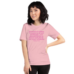 Listen To Jesus Short-Sleeve Unisex Feminist T-shirt - Shop Women’s Rights T-shirts - Feminist Trash Store - Pink Oversized Women’s T-shirt