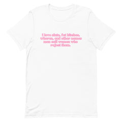 I Love Sluts Unisex Feminist T-shirt - Shop Women’s Rights T-shirts - Feminist Trash Store - White